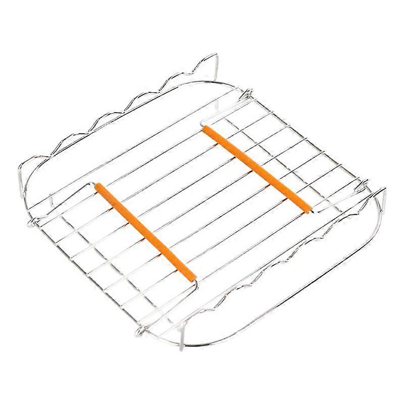 20 Cm Großer Edelstahl-grillrost Für Heißluftfritteusen, Vielseitige Quadratische Bratform, Zubehör Für Heißluftfritteusen