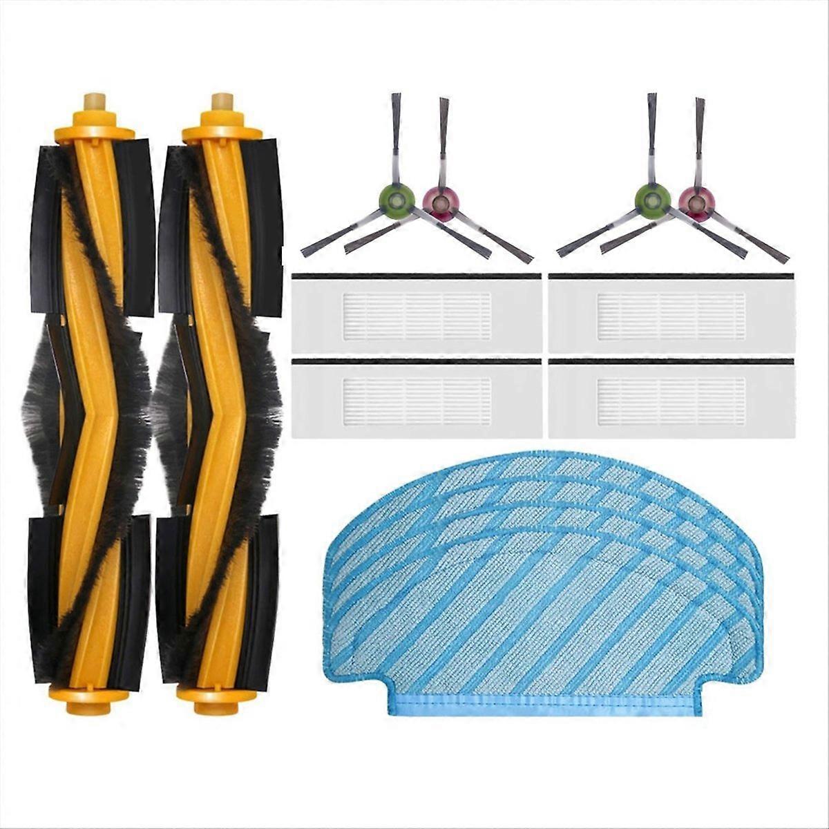 Set Mit 4 Zubehörteilen Für Saugroboter: Seitenbürste, Hepa-filter, Wischmopp Und Staubbeutel – Kompatible Ersatzteile, Komplettes Reinigungsset Für Die Regelmäßige Wartung.