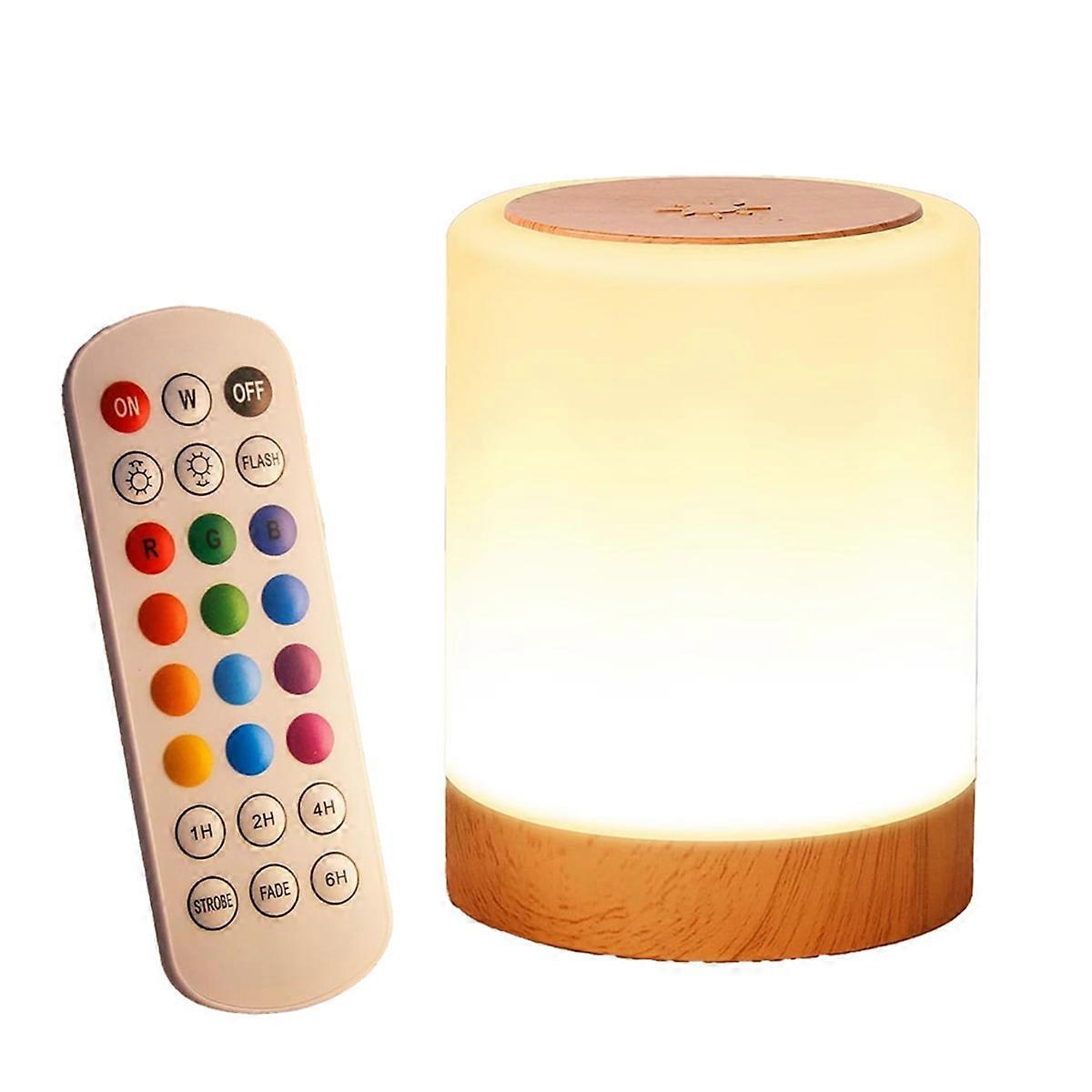 Led-nachttischlampe Für Kinder Mit Touch-funktion, Nachtlicht Mit Fernbedienung, Sanftes Und Farbenfrohes Licht.