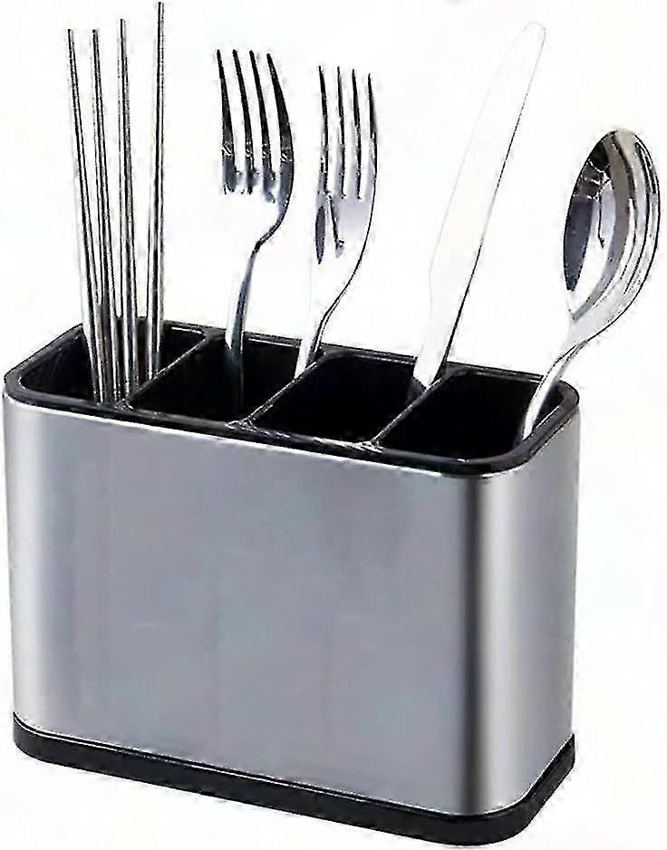 Küchenutensilienhalter Aus Edelstahl, Besteckablage, Quadratischer Organizer Für Gabeln, Löffel, Messer Und Suppenlöffel, Praktische Aufbewahrungsmöglichkeit Für Die Arbeitsplatte.