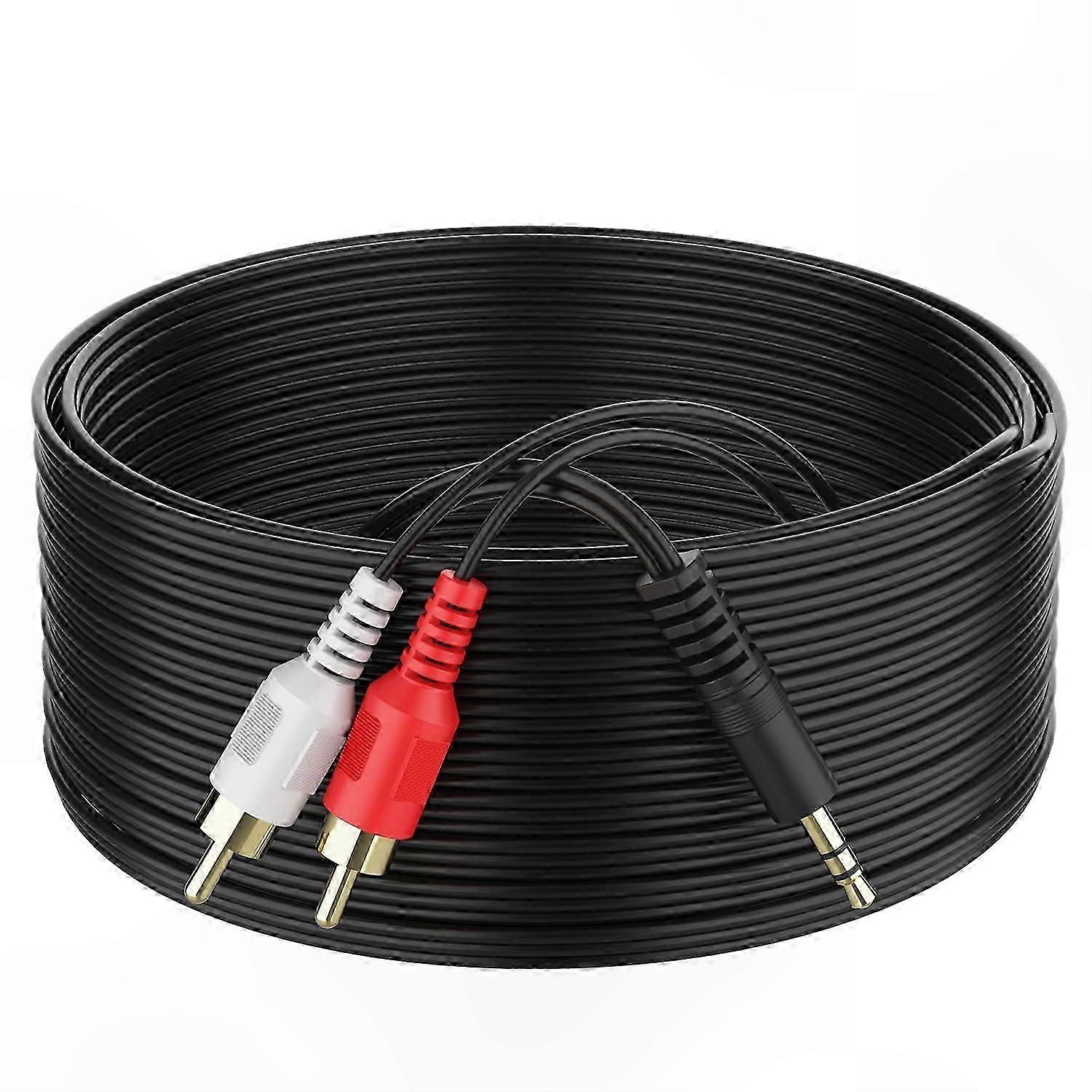 3,5-mm-stereo-y-kabel Auf Cinch (30 M), Trs-stecker Auf Zwei Cinch-stecker-adapter, Audiokabel Für Verschiedene Geräte