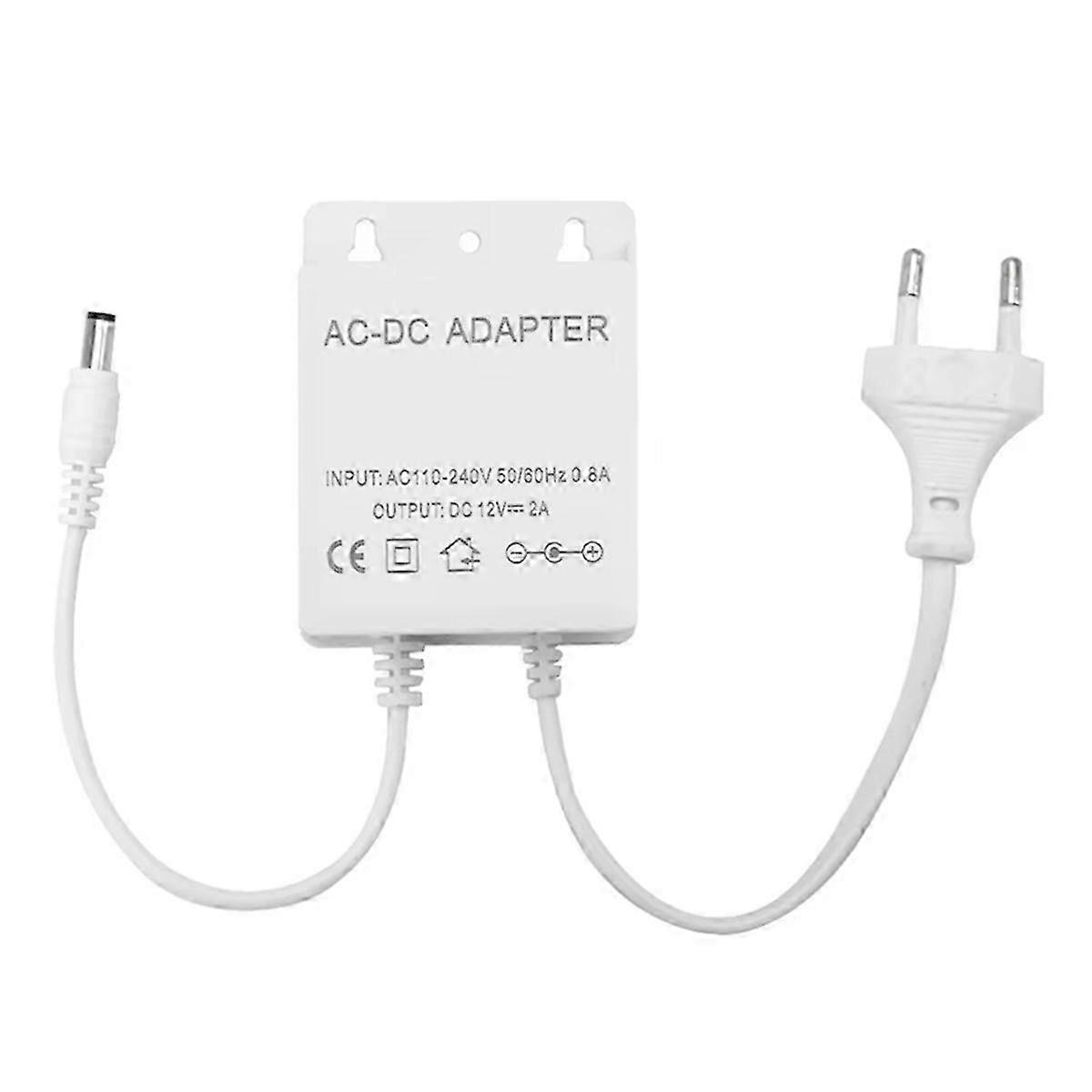Wasserdichter 12v-adapter Für Analoge Und Ip-kameras, Eu-stecker, Ac-eingang 110-240v, Kompatibel Mit Cctv- Und Videoüberwachungssystemen.