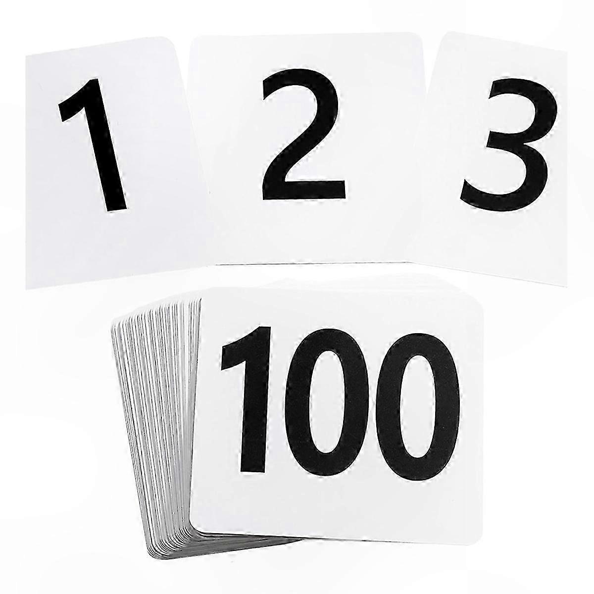 Set Mit 100 Doppelseitigen, Nummerierten Karten, Nummern 1 Bis 100, Ideal Für Die Veranstaltungsorganisation, Wiederverwendbare Tischkarten, Praktische Größe, Vollständige Nummerierung.