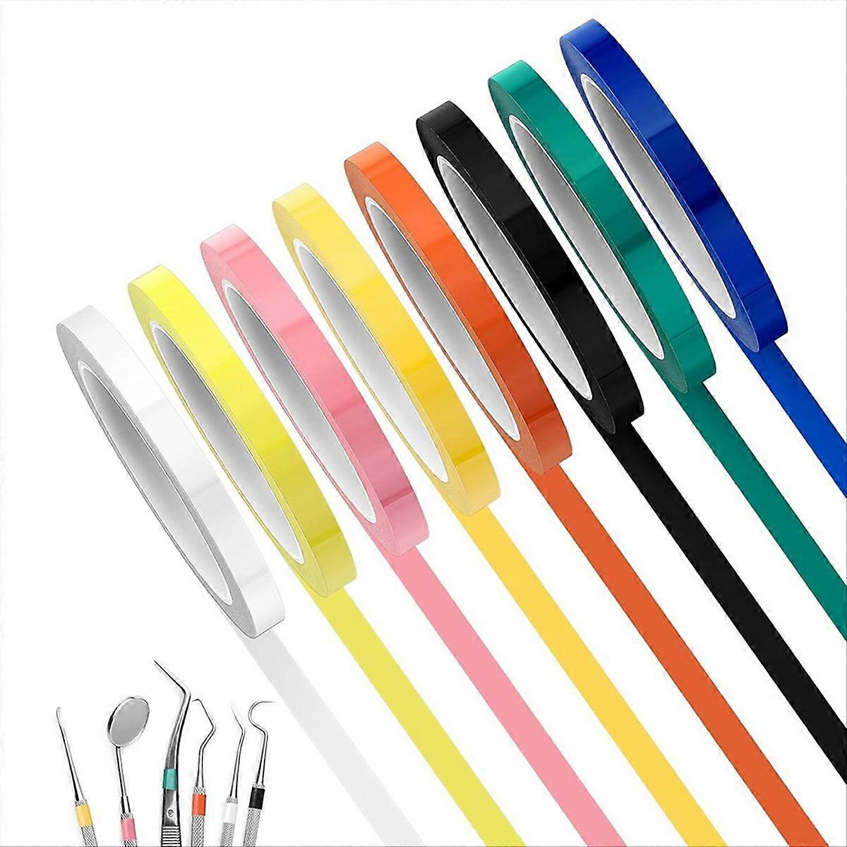 Selbstklebendes Sterilisationsband, 8 Rollen, Farbiges Indikatorband 65,8 M X 1 Cm, Packung Mit 8 Rollen Für Medizinische Und Laboranwendungen, Mehrfarbiger, Wärmeempfindlicher Klebstoff.
