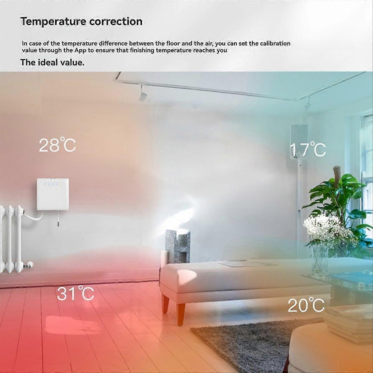 Intelligenter Thermostat Von Zigbee, Kompatibel Mit Alexa Und Google Home, Präzise Heizungsregulierung, Touchscreen, Wochenprogrammierung, Vernetztes Zuhause.