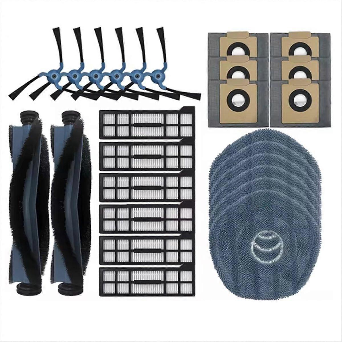 Hauptseitenbürste + Hepa-filter + Wischmopps + Staubbeutel Für Den X10 Pro Omni Saugroboter, Komplettes Wartungsset, Kompatible Ersatzteile, Effiziente Reinigung, Einfacher Austausch, 4 Essentielle Zu