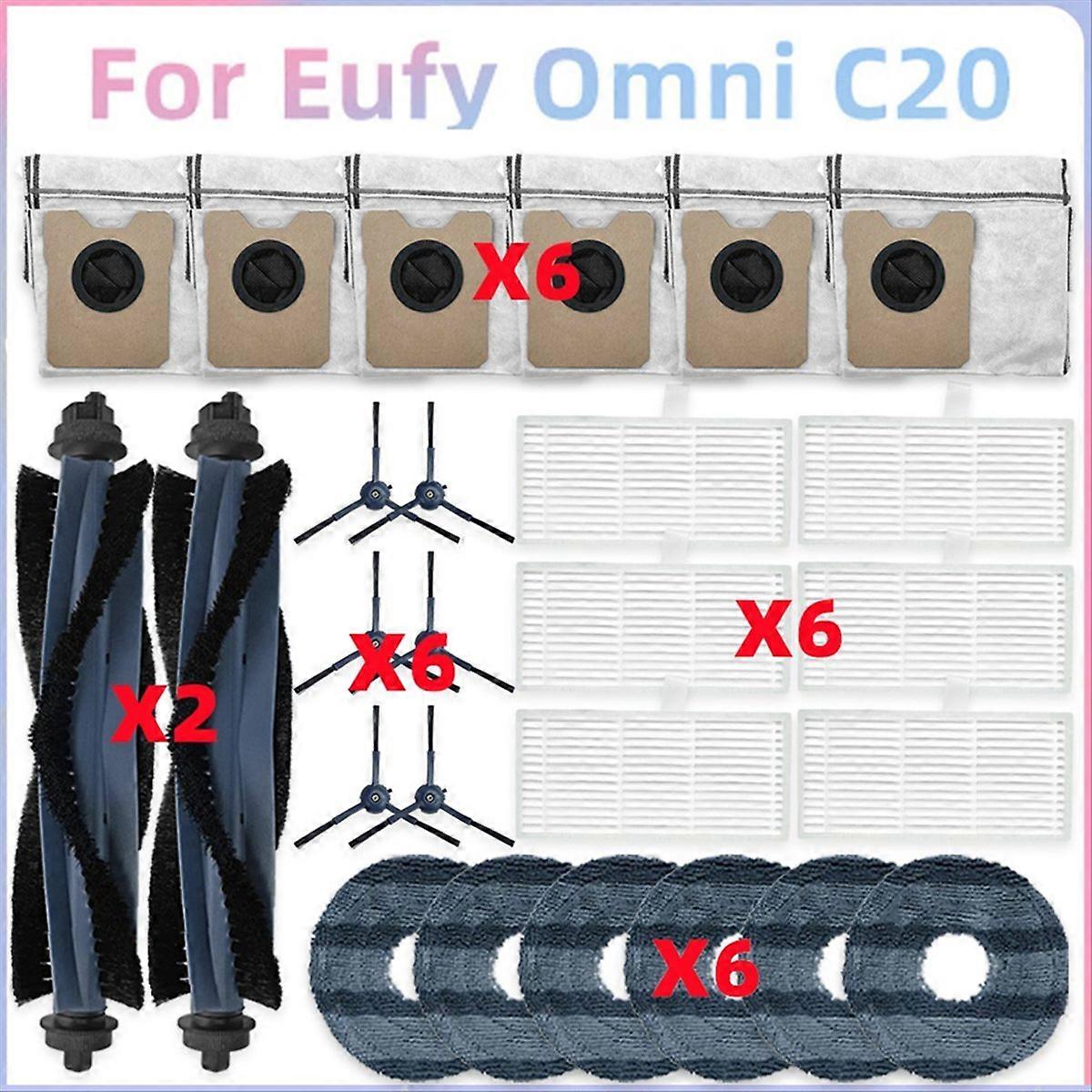 Ersatz-seitenbürste Und Hauptwalze Für Omni C20, Hocheffizienter Hepa-filter, Ersatzteilset Für Saugroboter, Komplettes Wartungszubehör, Einfacher Und Langlebiger Austausch.