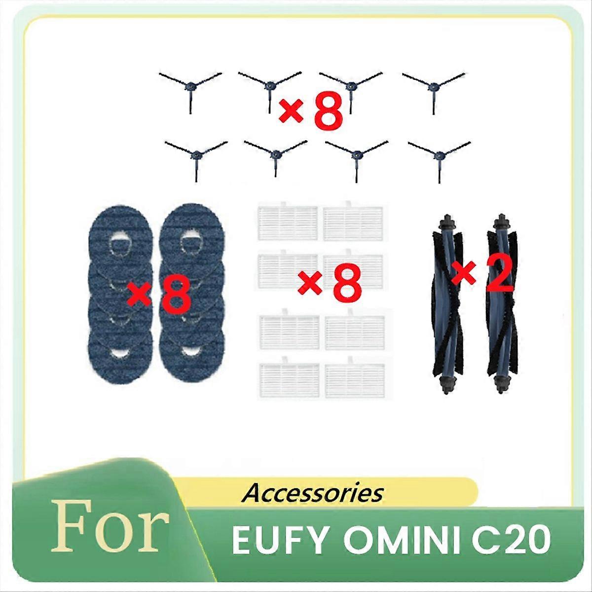 Set Mit 26 Ersatzteilen Für Den Omini C20 Saugroboter, Komplettes Reinigungszubehör, Wartungsset, Ersatzteile, Ideal Für Die Regelmäßige Wartung, Für Den Heimgebrauch, Hohe Qualität, Kompatibel Mit C2