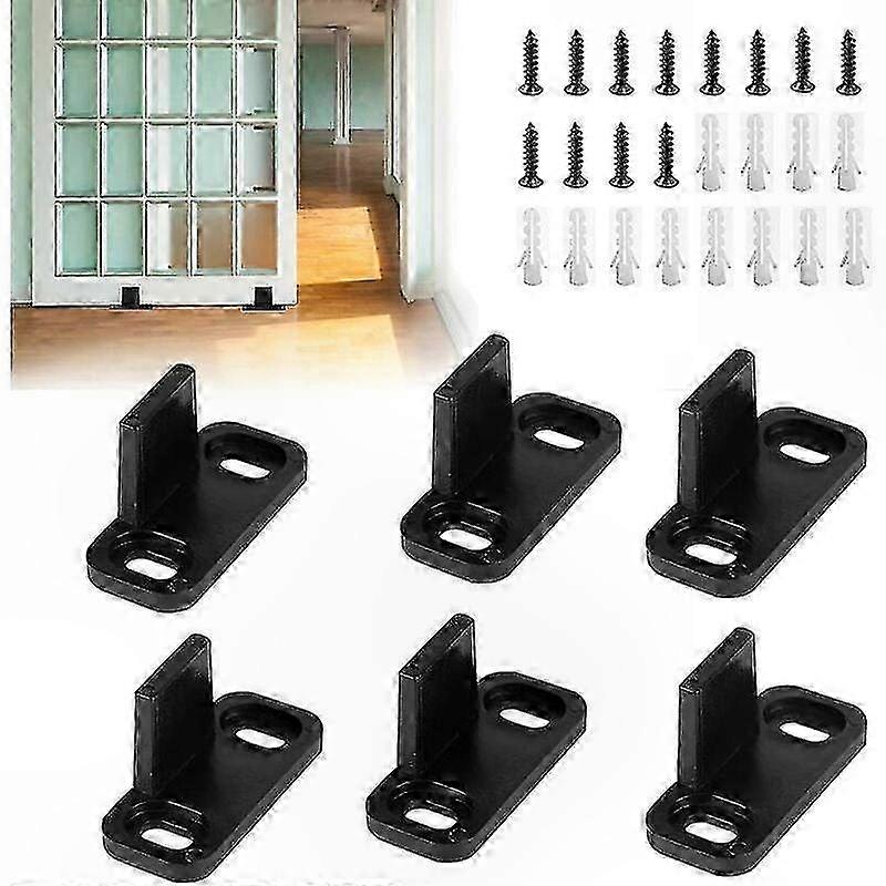 Set Mit 6 Robusten Kunststoff-schiebetürführungen, 45 X 20 X 24 Mm, Geräuschdämpfende Bodenstopper Mit Schrauben Für Ein Sanftes Und Leises Gleiten