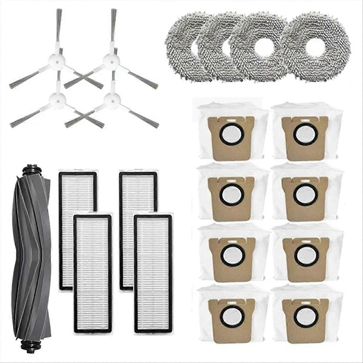 Hauptseitenbürste + Hepa-filter + Staubbeutel + Wischmopp Für Bot L20 Ultra, Komplettes Wartungsset, Hocheffiziente Ersatzteile, Tiefenreinigung, Kompatibler Saugroboter, 4 Essentielle Teile.
