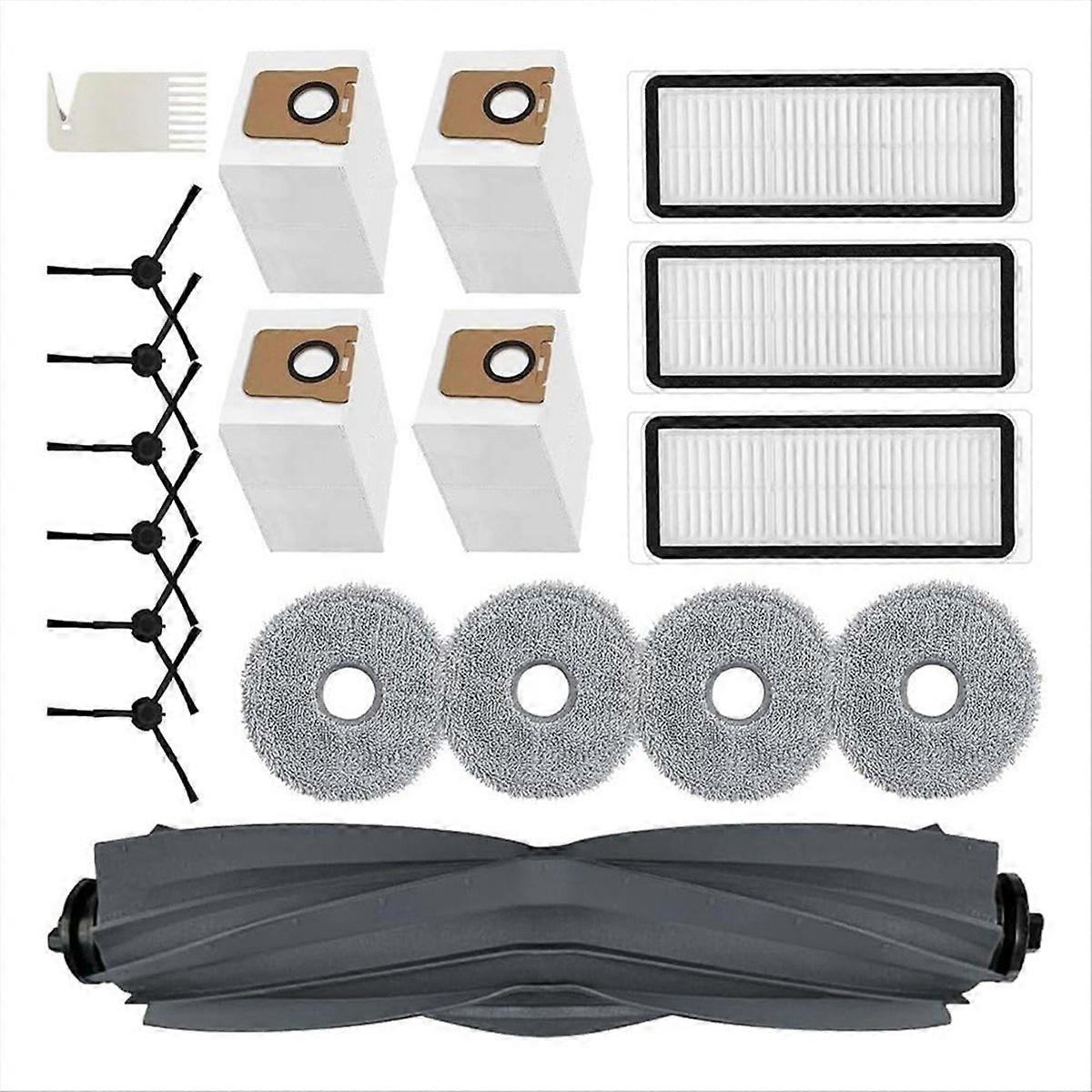 L20 Ultra Hauptseitenbürste, Hepa-filter, Wischmopps Und Staubbeutel - Komplettes Wartungsset Für Saugroboter, Kompatibles Ersatzzubehör, Effiziente Reinigung, 4-teilig.