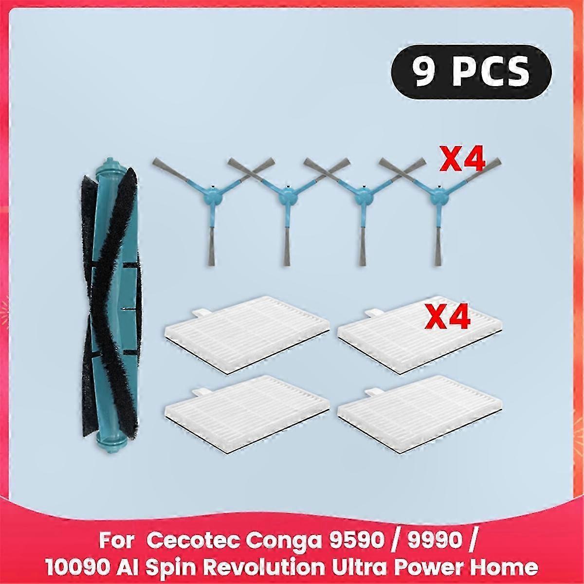 Kompatible Ersatzteile Für Conga 9590, 9990, 10090 Ai Spin Revolution - Ersatzzubehör Für Saugroboter, Wartungsset, Filter Und Bürsten, Modell 9590/9990/10090, Langlebige Qualität.