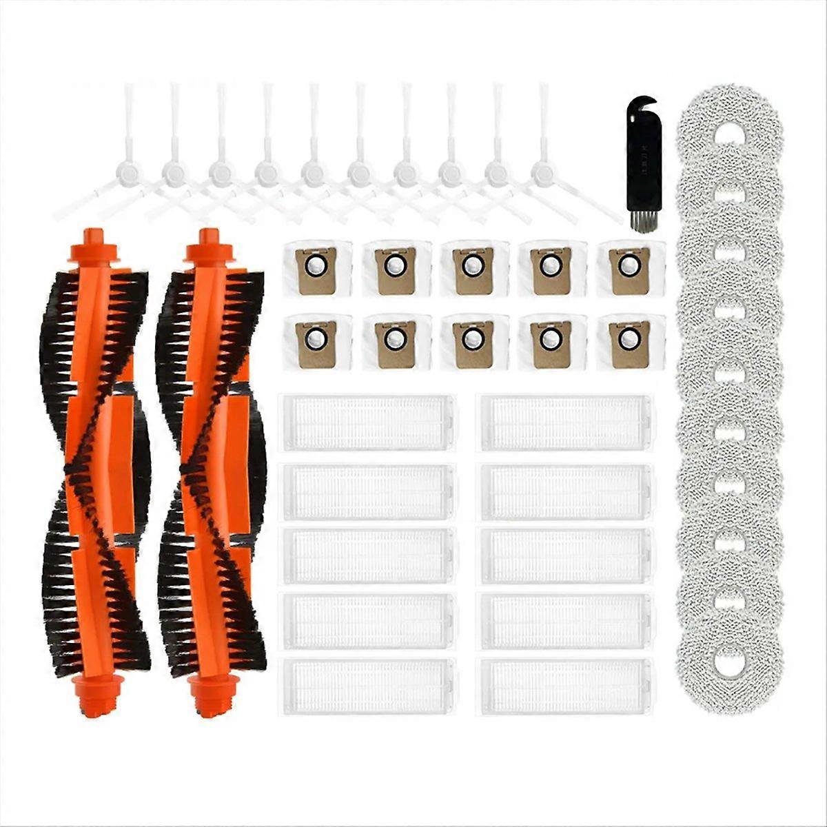 Set Mit 4 Zubehörteilen Für Saugroboter: Hauptseitenbürste, Hepa-filter, Mikrofaser-mopp Und Staubbeutel, Kompatibler Ersatz Für Die Automatische Reinigung, Komplettes Wartungsset Für Böden.