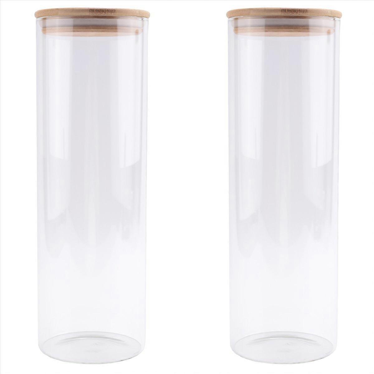 Set Mit 2 Glasbehältern Mit Deckel – Aufbewahrungsbehälter Für Nudeln