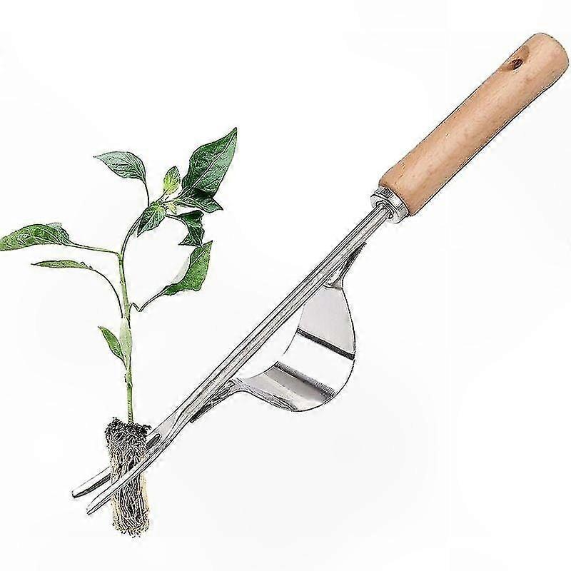 Manuelles Unkrautstecher Aus Stahl Mit Holzgriff, Y-förmige Wurzelgabel Für Bodenpflege Und Gartenarbeit, Robustes Gartengerät