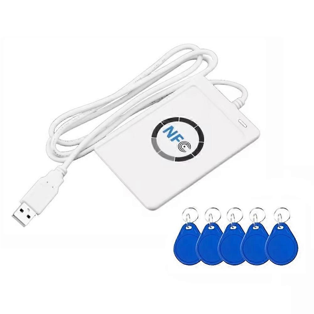 Acr122u Rfid-lesegerät, Kartenkopierer + 5 Cuid-karten, Schlüsselanhänger, Nfc-duplikator, 13,56 Mhz