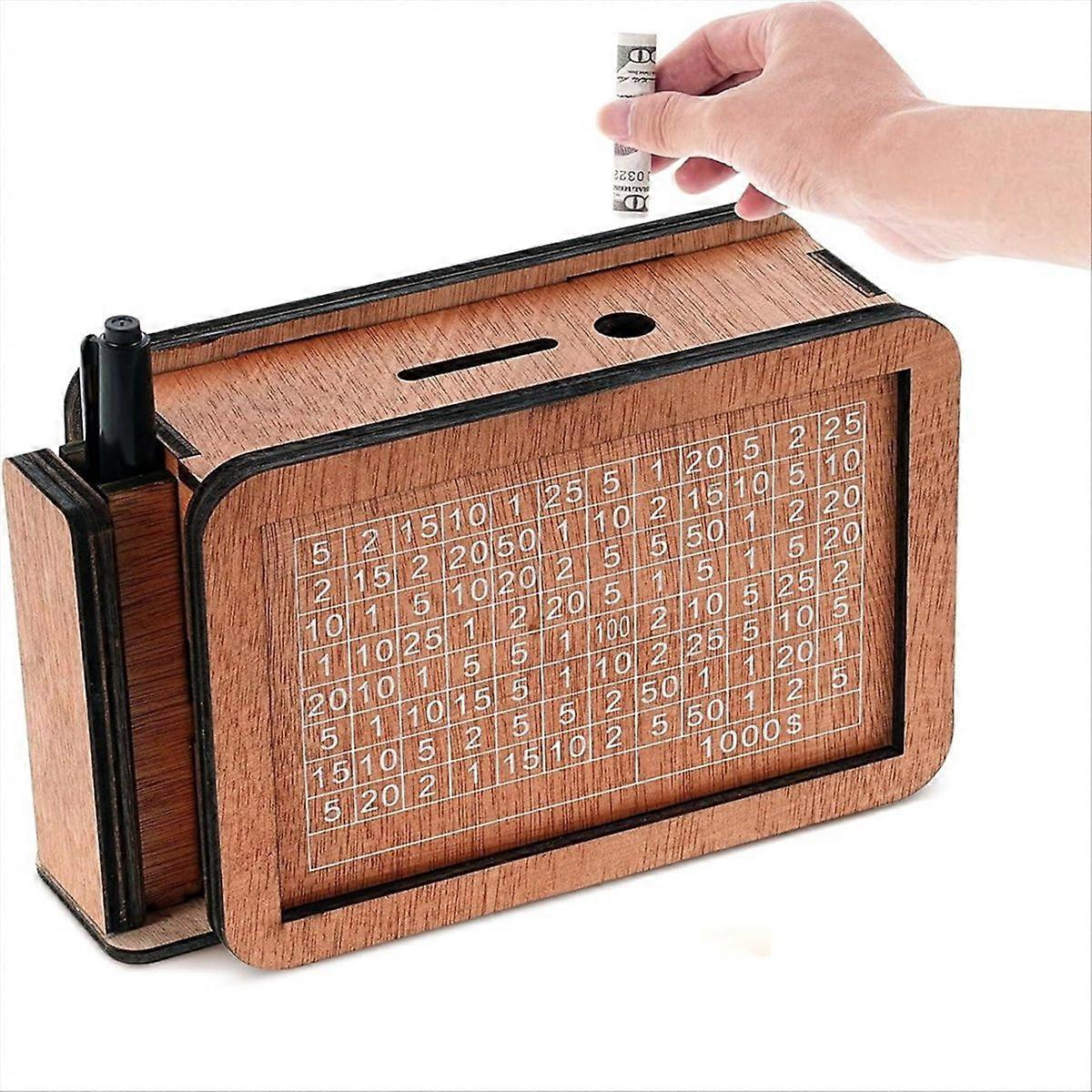 Spardose Aus Holz Mit Sicherheitsverschluss, Geldspardose Mit Schloss, Münzbox Aus Naturholz Für Kinder Und Erwachsene, Praktisches Geschenk