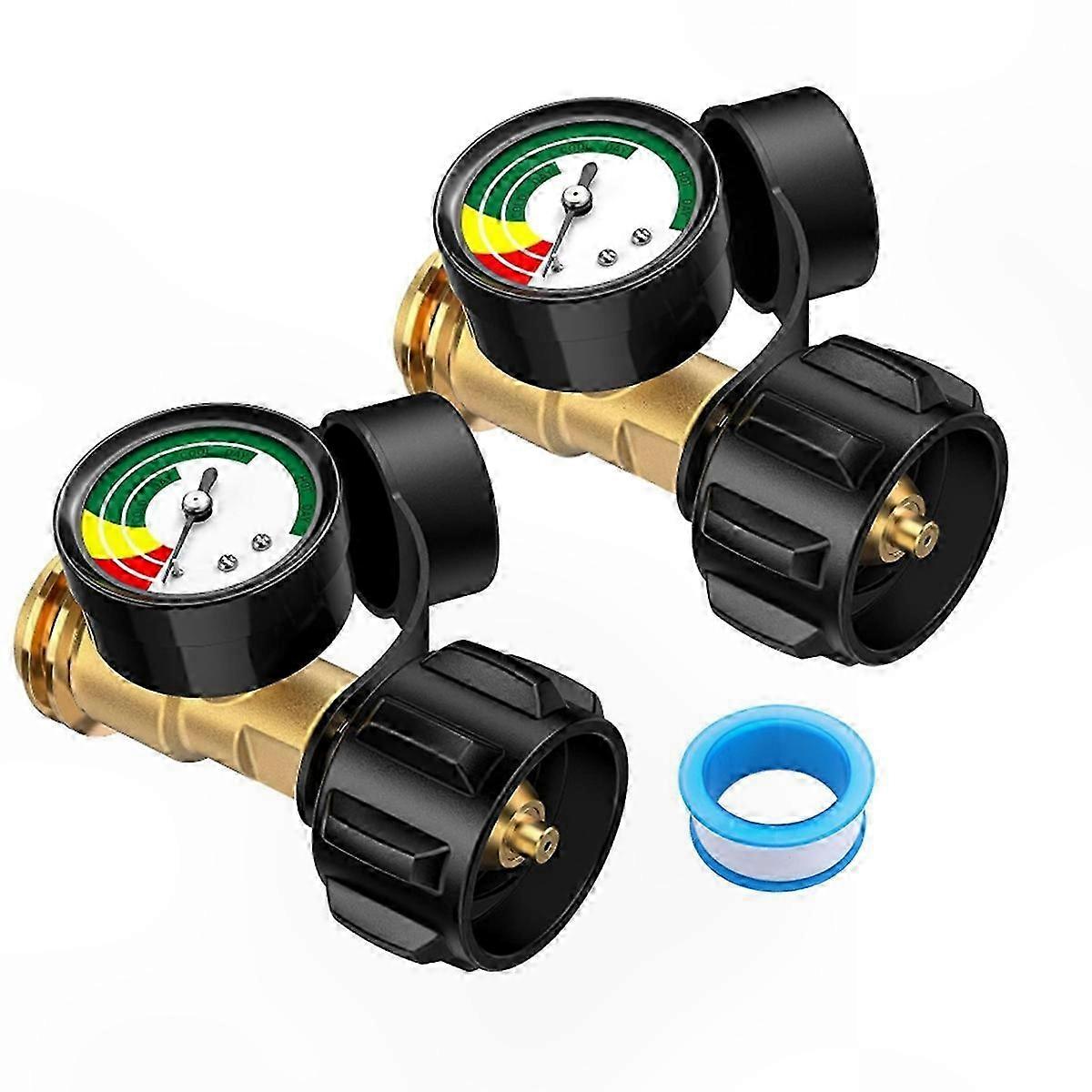 Set Mit 2 Propangas-füllstandsmeldern Mit Manometer Für Heizgeräte Und Grills