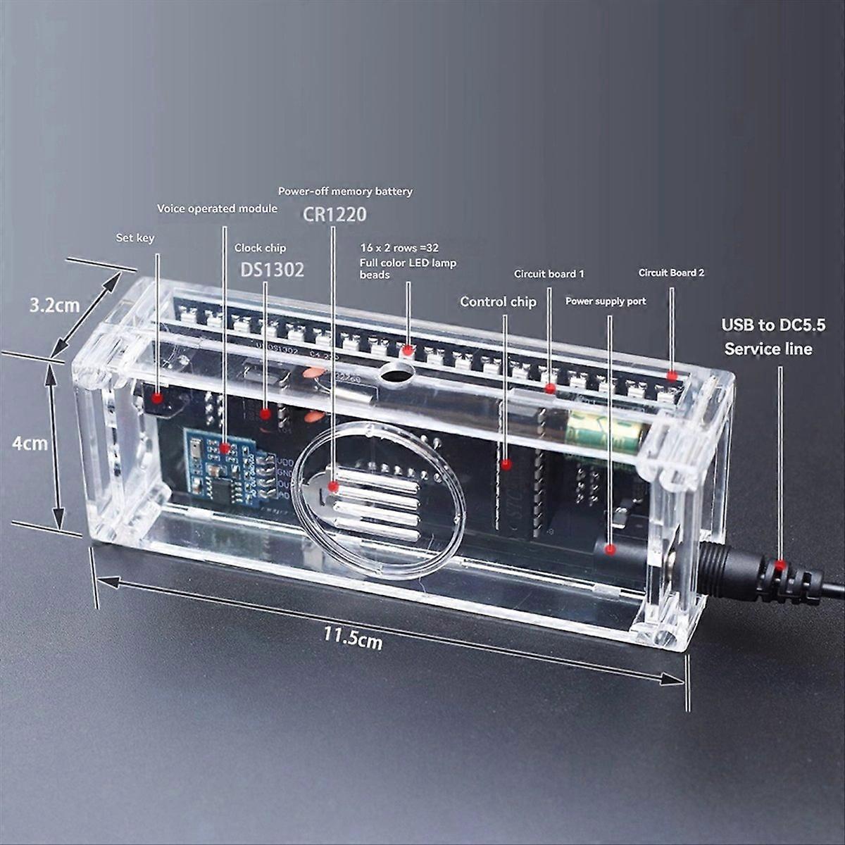5v Farbiges Led-streifenmodul Spektrum Klangrhythmus Digitale Audiosteuerung