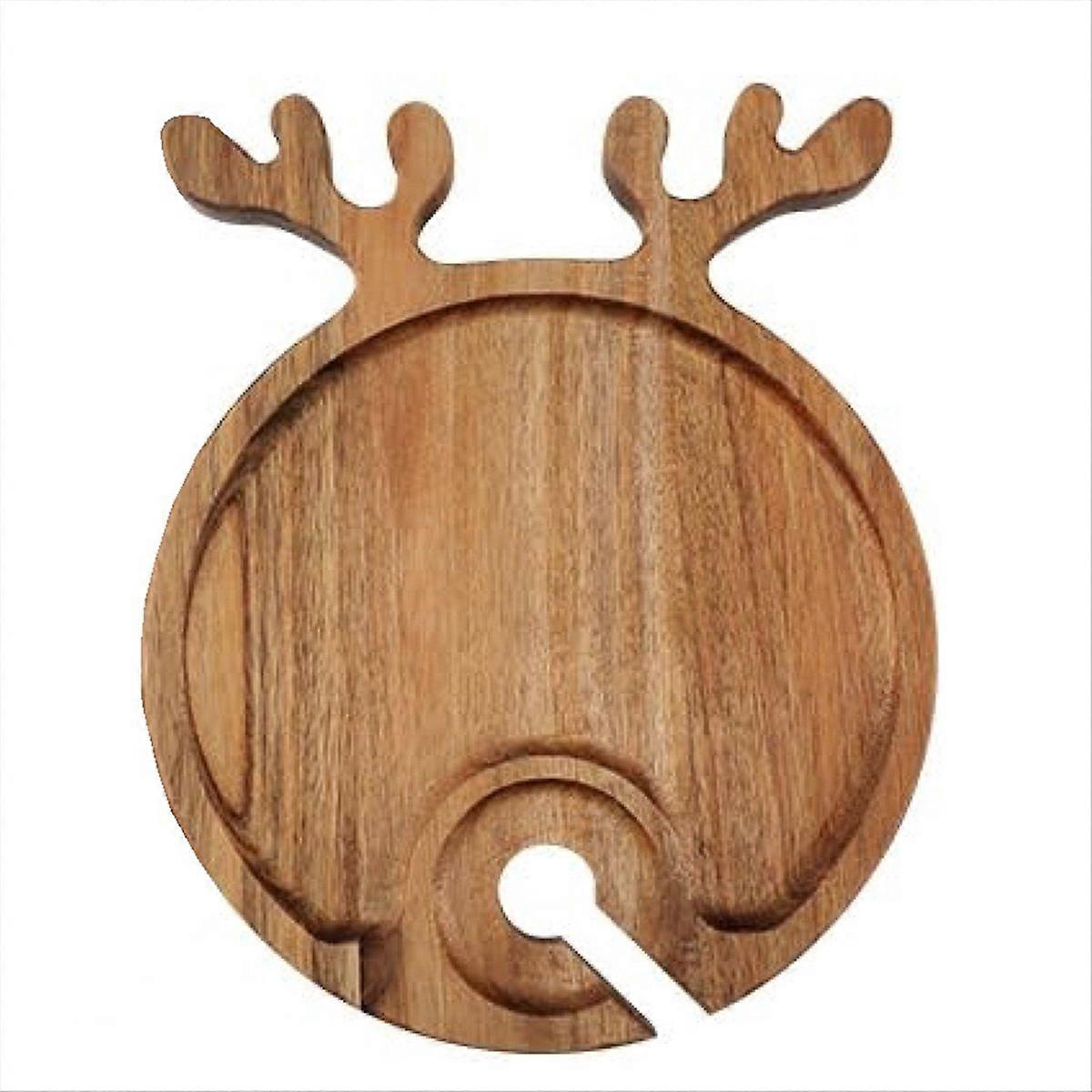 Servierplatte Aus Holz Für Gebratenes Steak, Festliche Weihnachtsplatte, Natürlicher Holzständer Für Grillfleisch, Schneide- Und Servierbrett, Saisonale Tischdekoration