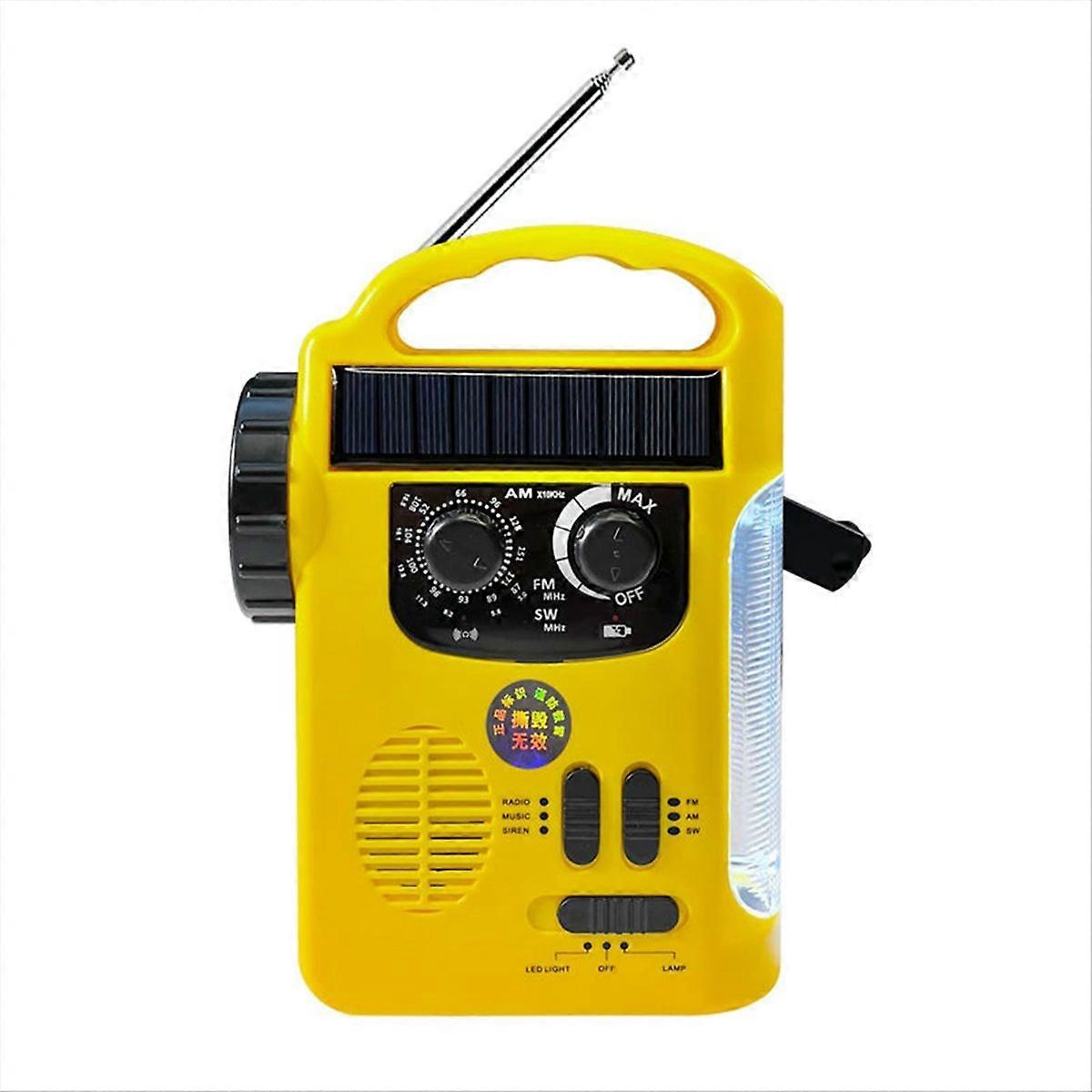 Notradio Mit 1200 Mah Akkukapazität, Handkurbel, Solarbetriebener Am/fm-empfänger Und Dynamo Für Notfälle, Tragbar