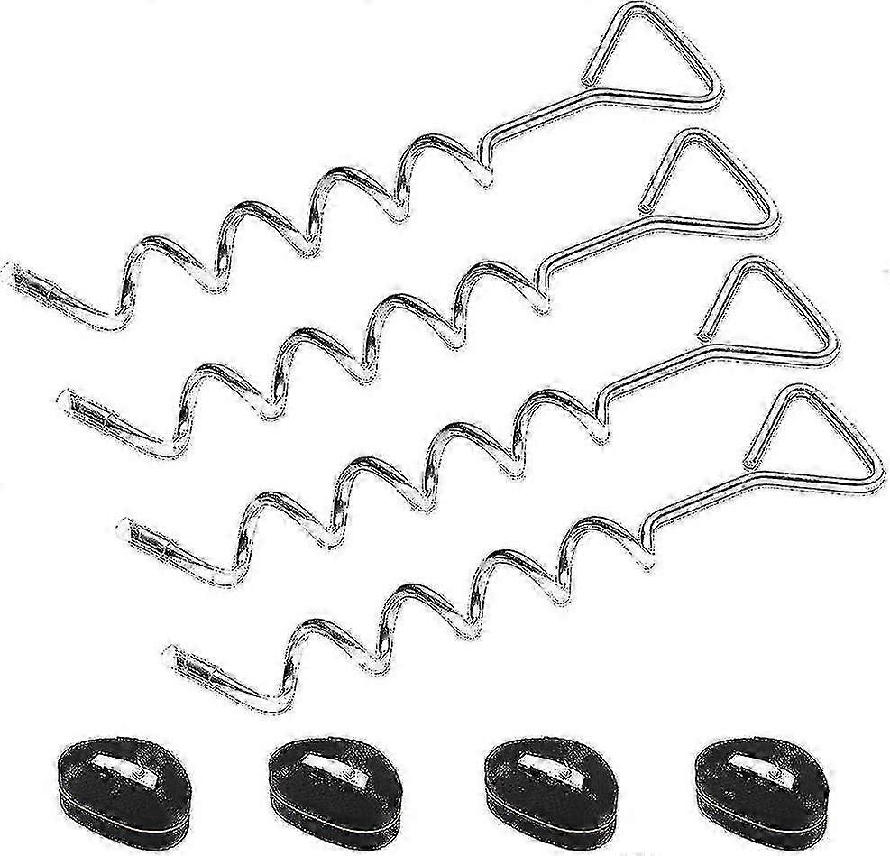 Set Mit 4 Trampolin-verankerungsheringen – Robuste, Verzinkte Stahlanker Mit Starken Gurten, Ideal Für Garten, Camping Und Schaukeln