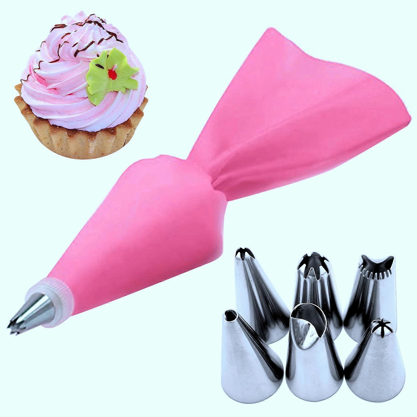 Wiederverwendbares 8-teiliges Spritzbeutel-set Mit 6 Tortendekorationstüllen, Komplettes Set Für Gebäck, Zuckerguss Und Dekorationsutensilien, Professionelles Küchenwerkzeug, Langlebig Und Abwaschbar.