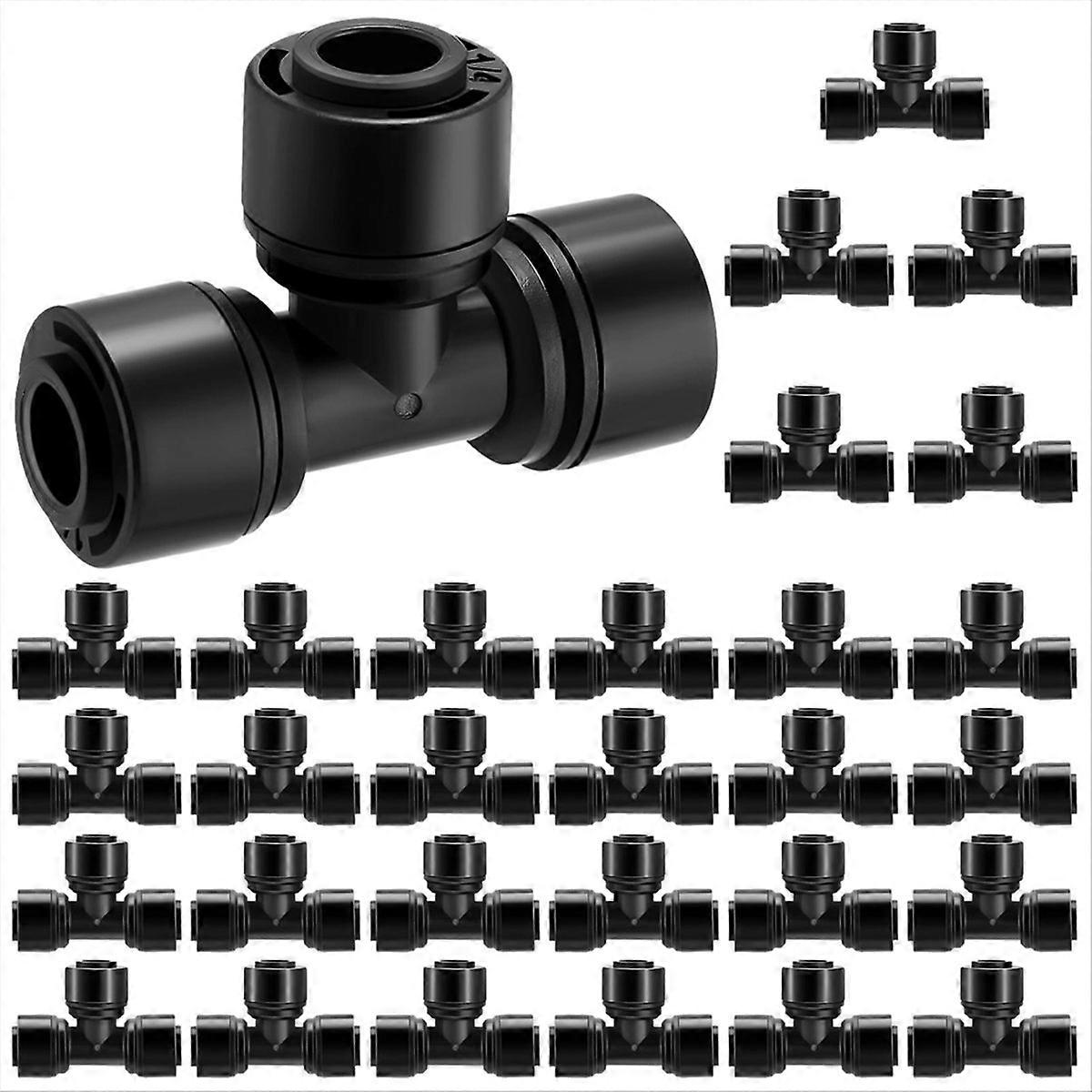 30 T-stücke (1/4 Zoll) Für Tropfbewässerung, Kunststoff-bewässerungsfittings, Adapter Für Automatische Bewässerungssysteme, 30er-packung