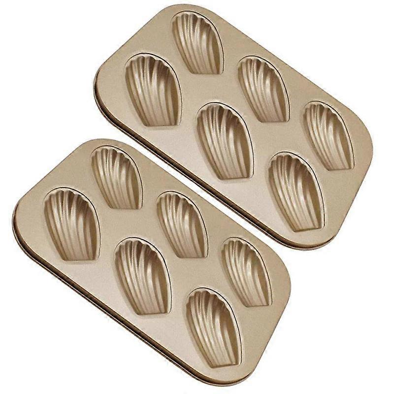 2-teilige Madeleine-form, Antihaftbeschichtet, Ofenfest, Goldfarben