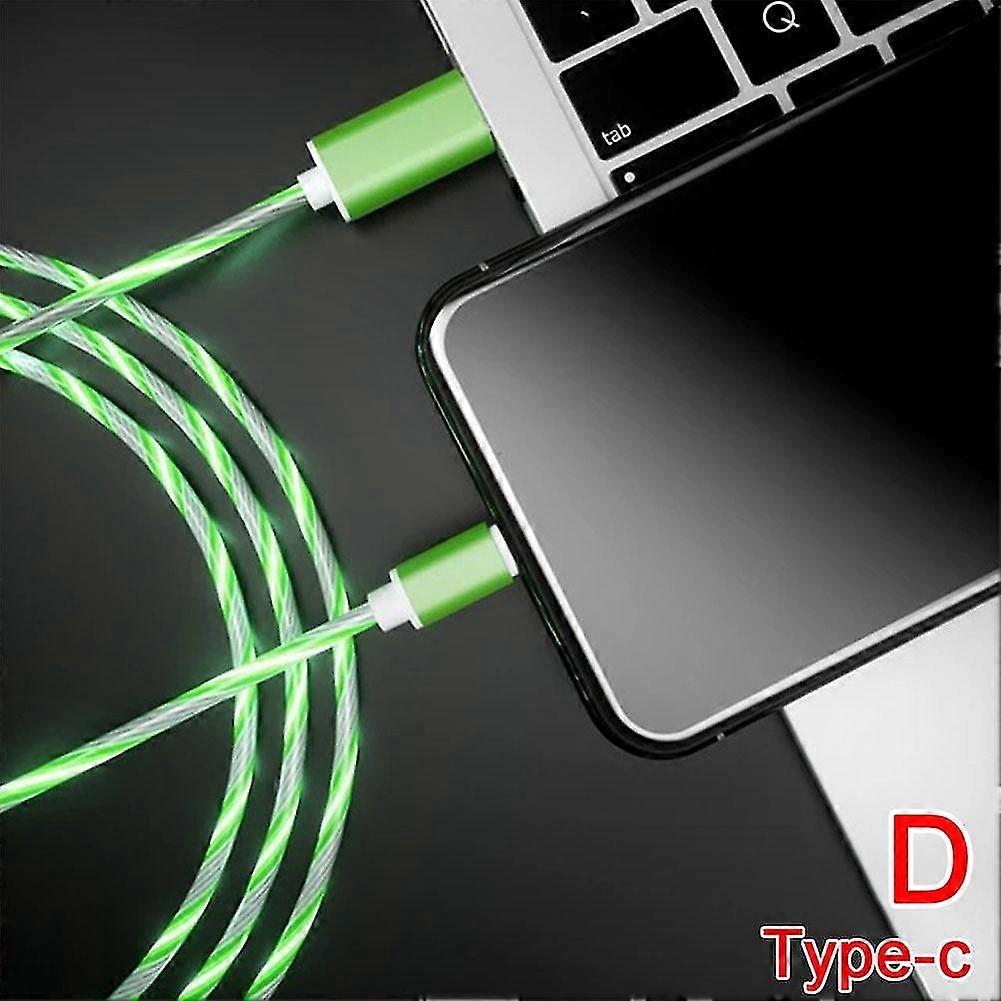 Schnelles Usb-c-kabel Mit Hellem Led-lichteffekt, Farbenfrohem Lichteffekt, Schnellladefunktion Für Android-smartphones, Leuchtendes Regenbogen-design, Stilvolles Ladekabel Kompatibel Mit Usb-c-geräte