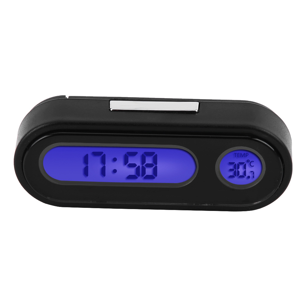 2-in-1 Mini-led-digitaluhr Fürs Auto – Innenraumthermometer Und Voltmeter