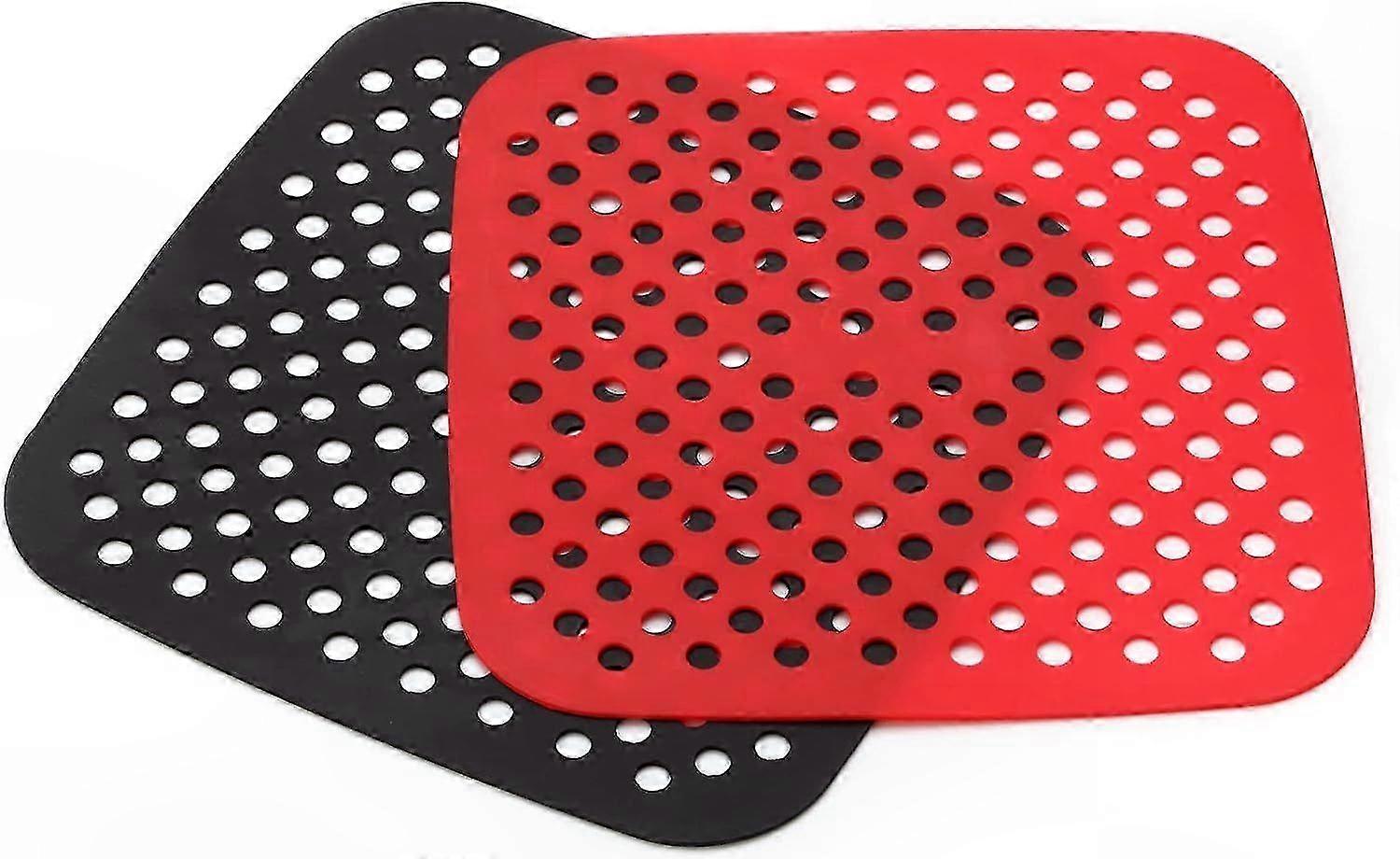 Wiederverwendbare Silikon-heißluftfritteusenmatten (21,6 Cm), 2er-pack, Antihaftbeschichtet, Hitzebeständig, Lebensmittelecht, Gesundes Kochzubehör