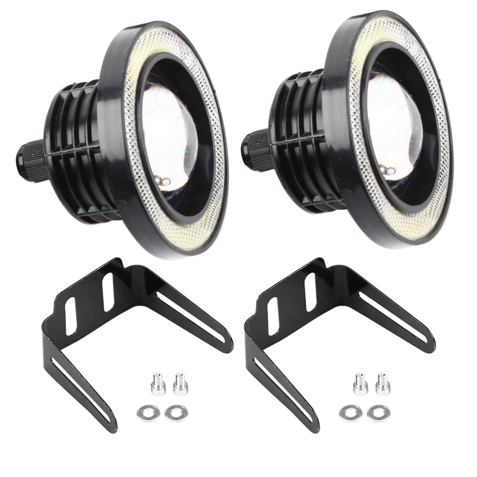 Set Mit 2 X 10-w-cob-led-nebelscheinwerfern, Angel Eyes Und Tagfahrlicht Für Autos, 3,0 Zoll