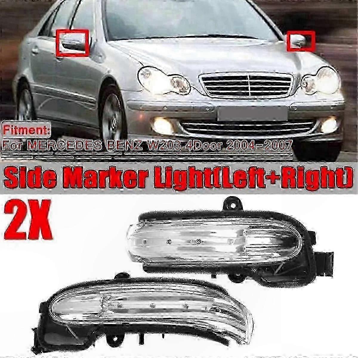 Seitenmarkierungsleuchten Für Mercedes C-klasse W203 2003-2007, Spiegel Mit Blinkern, Paar Eckleuchten A2038201521/162, Direkter Ersatz, Led-optik.