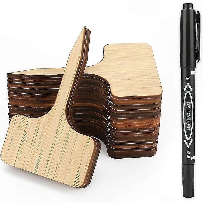 Set Mit 60 Robusten Bambus-gartenetiketten, T-förmige Markierungen Für Sukkulenten, Gemüse Und Blumen, Format 6 X 10 Cm, Ideal Für Gemüsegärten Und Setzlinge