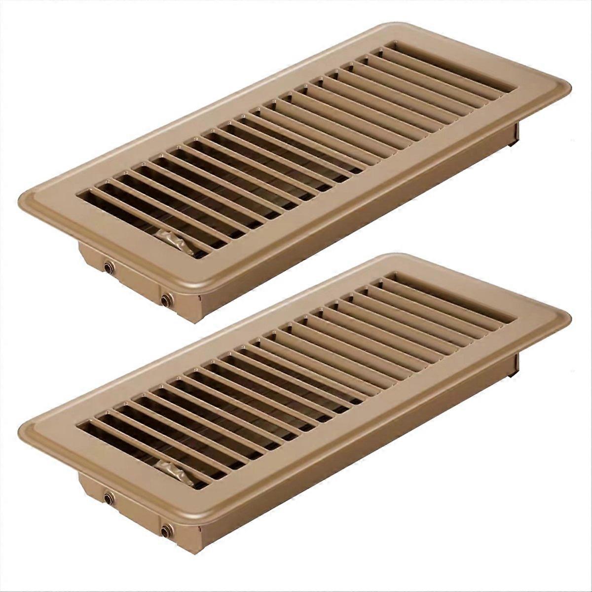 2 Bodengitter 10x4 Zoll, Fußbodenheizungslüftung, Robuste Lüftungsabdeckung, Paar Bodenplatten Für Luftkanal, Luftrückführungsgitter, Abmessungen 25x10 Cm.