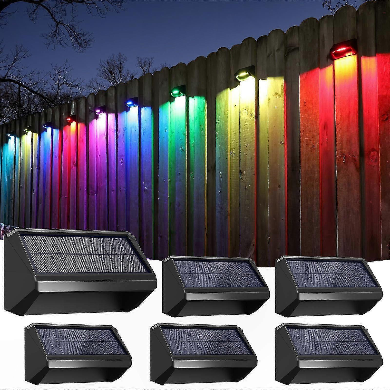 Solar-gartenleuchten, 8 Farben, Warmweiß Und Kaltweiß, Rgb, Wasserdicht, 6er-set