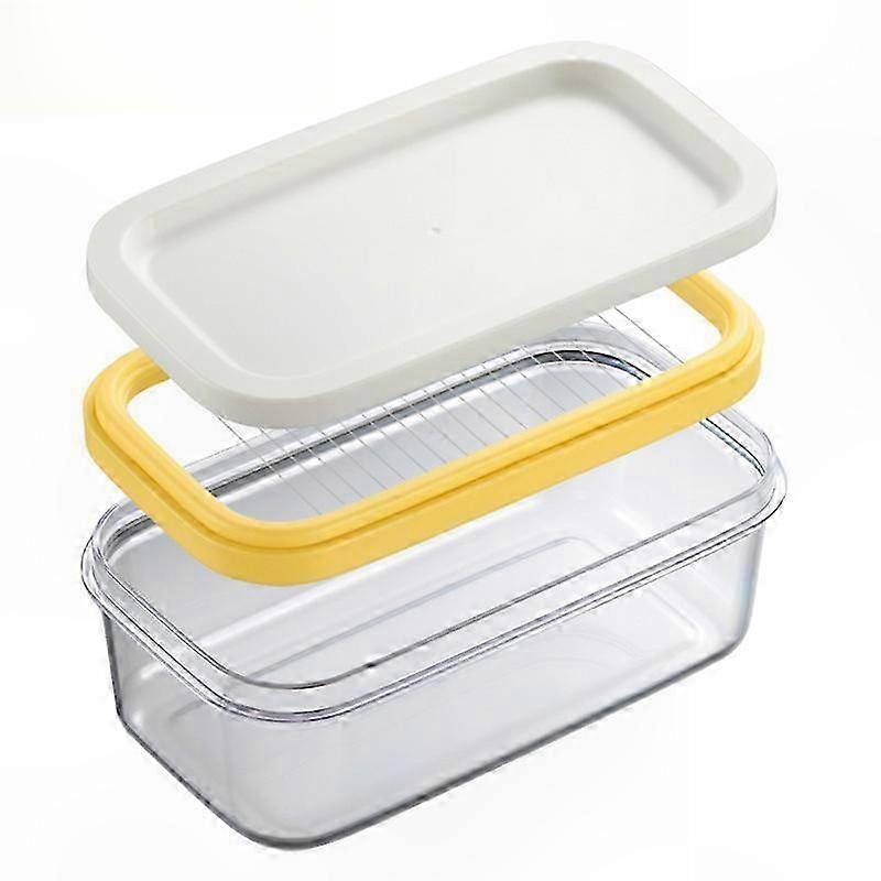 Aufbewahrungsbox Aus Kunststoff Mit Deckel Und Schneidevorrichtung Für Butter Oder Käse, Geeignet Für Den Kühlschrank.