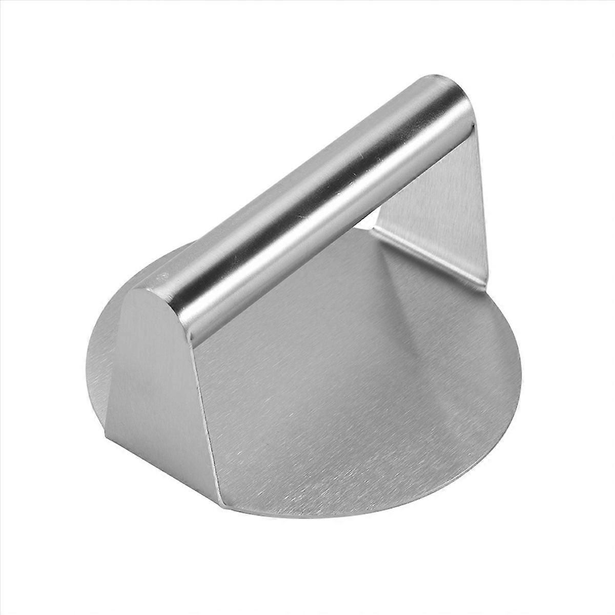 Runder Steakstampfer (14 Cm), Burgerpresse Aus Stahl, Für Selbstgemachte Rinderhacksteaks Und Burger, Professionelles Küchengerät