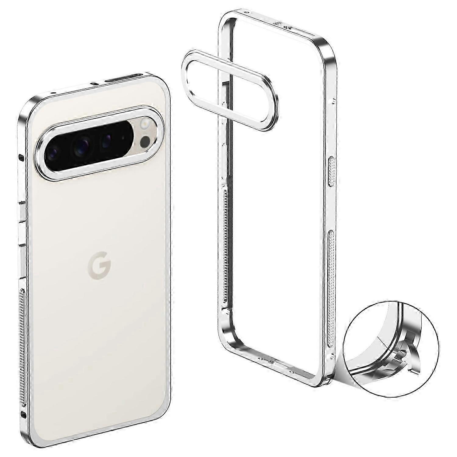 Metall-bumper-hülle Für Pixel 9 Pro Xl, Integrierter Kühlkörper, Linsenschutz, Verstärkter Rahmen, Leichte Und Robuste Hülle, Kompatibel Mit Pixel 9 Pro Xl