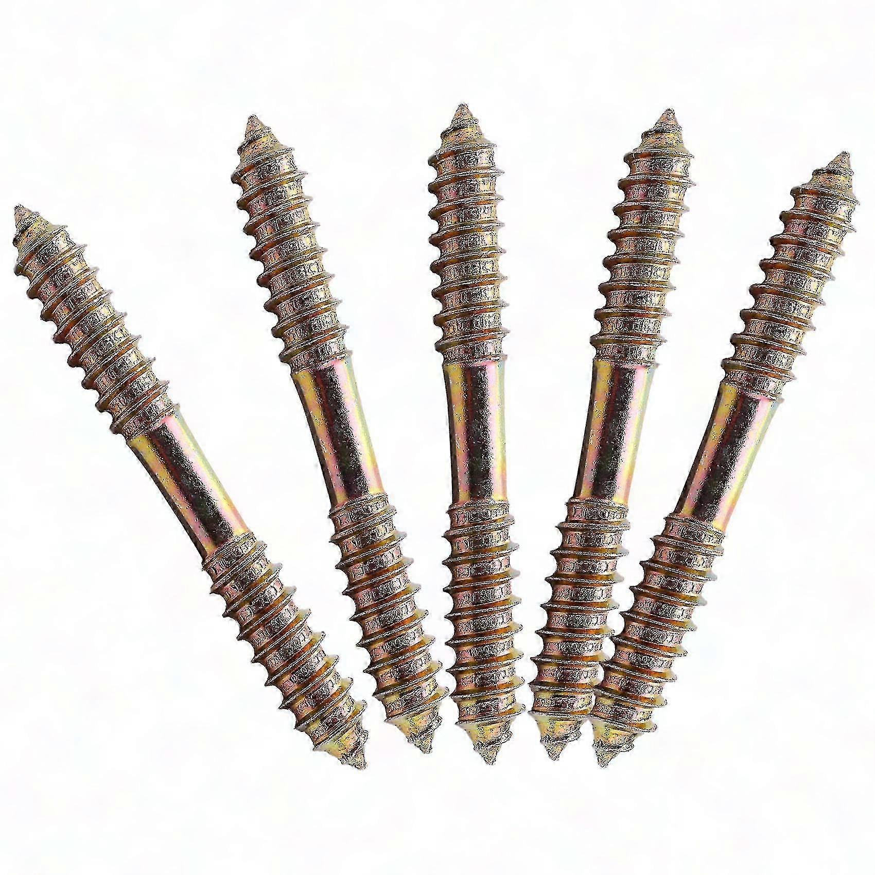 Doppelgewinde-holzdübel M8 X 70 Mm, Möbelmontageschraube, Robuste Befestigung Für Paneele, 5er-packung.