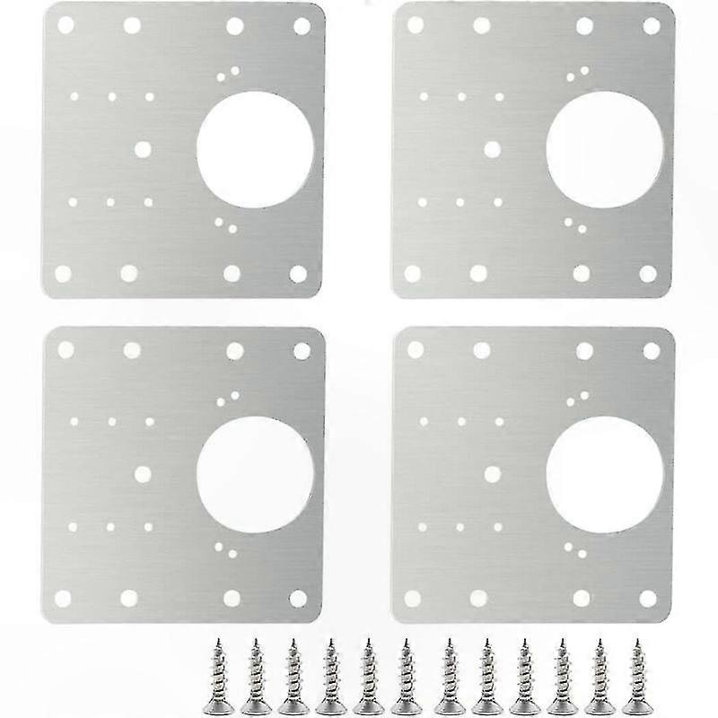 Set Aus 4 Stahlbefestigungswinkeln Mit Schrauben Zur Reparatur Von Holzmöbeln, Schränken Und Regalen, Robuste Ersatzseitenplatte.