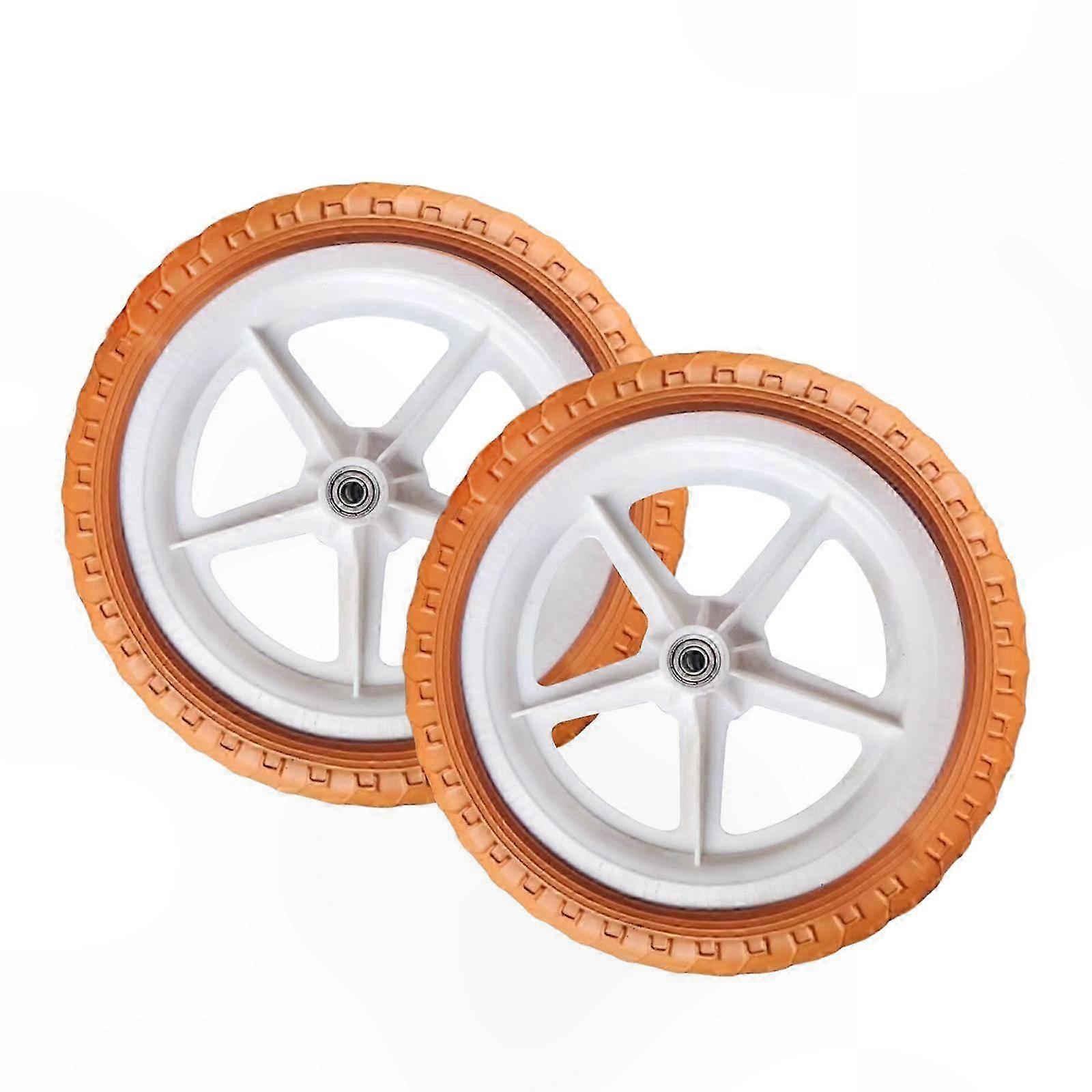 Set Aus 2 12-zoll-luftlosen Kinderfahrradrädern, Robuste Fahrradunterstützung, Pannensichere Reifen, Geeignet Für Mountainbiken Und Stadtfahrten, Langlebige Felgen, Einfacher Austausch.