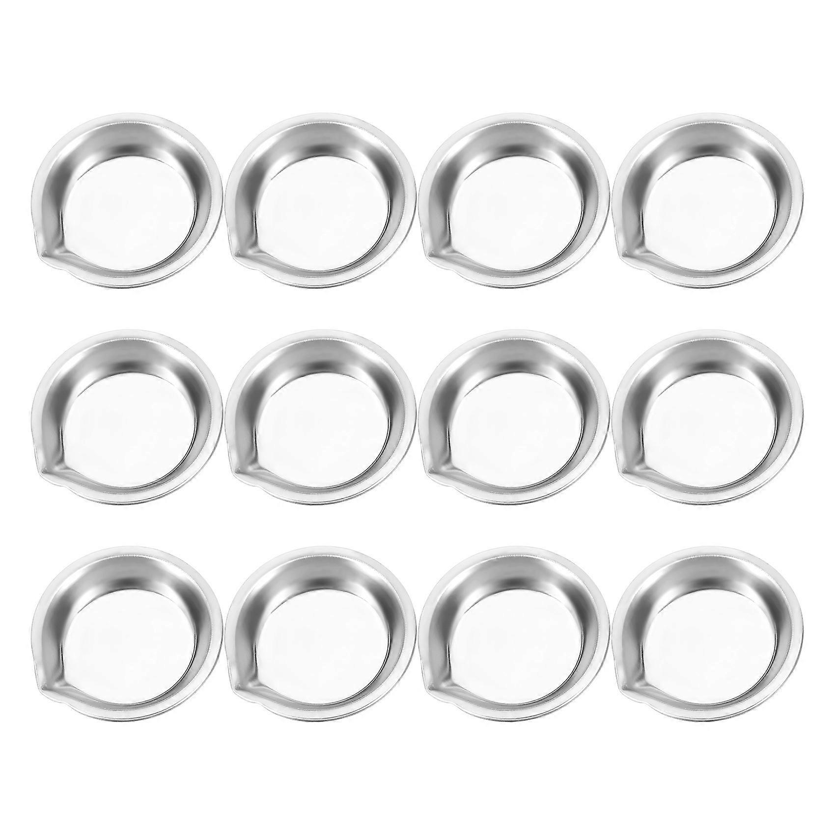 12 Mini-rundnäpfchen Aus Edelstahl, Künstler-make-up-palette, 12er-set