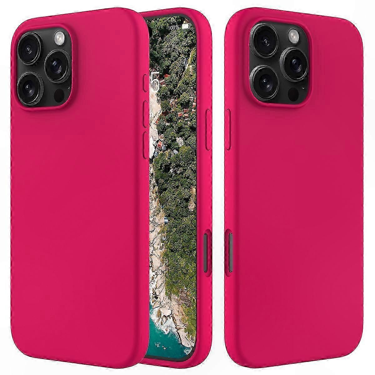 Weiche Silikonhülle Für Iphone 16 Pro, Stoßfester Schutz Durch Flüssigkeitsbeschichtung Im Inneren, Extrem Widerstandsfähige Und Flexible Hülle.