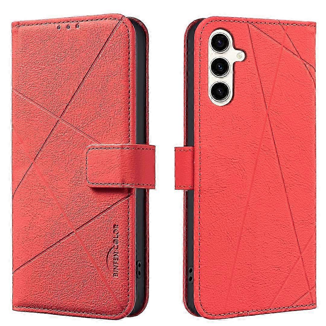 Lederhülle Für Galaxy S24 Und S25 Mit Rfid-schutzhülle – Schutzhülle Mit Geometrischem Muster, Kartenfächern, Modell Bf35