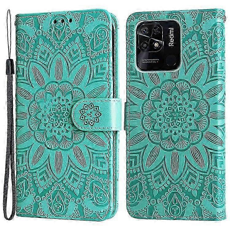 Sonnenblumen-klapphülle Für 4g-smartphones, Pu-lederhülle Mit Ständer Und Magnetischem Stoßschutz, Folio-hülle Kompatibel Mit Redmi 10c Und Dem Indischen Modell Redmi 10