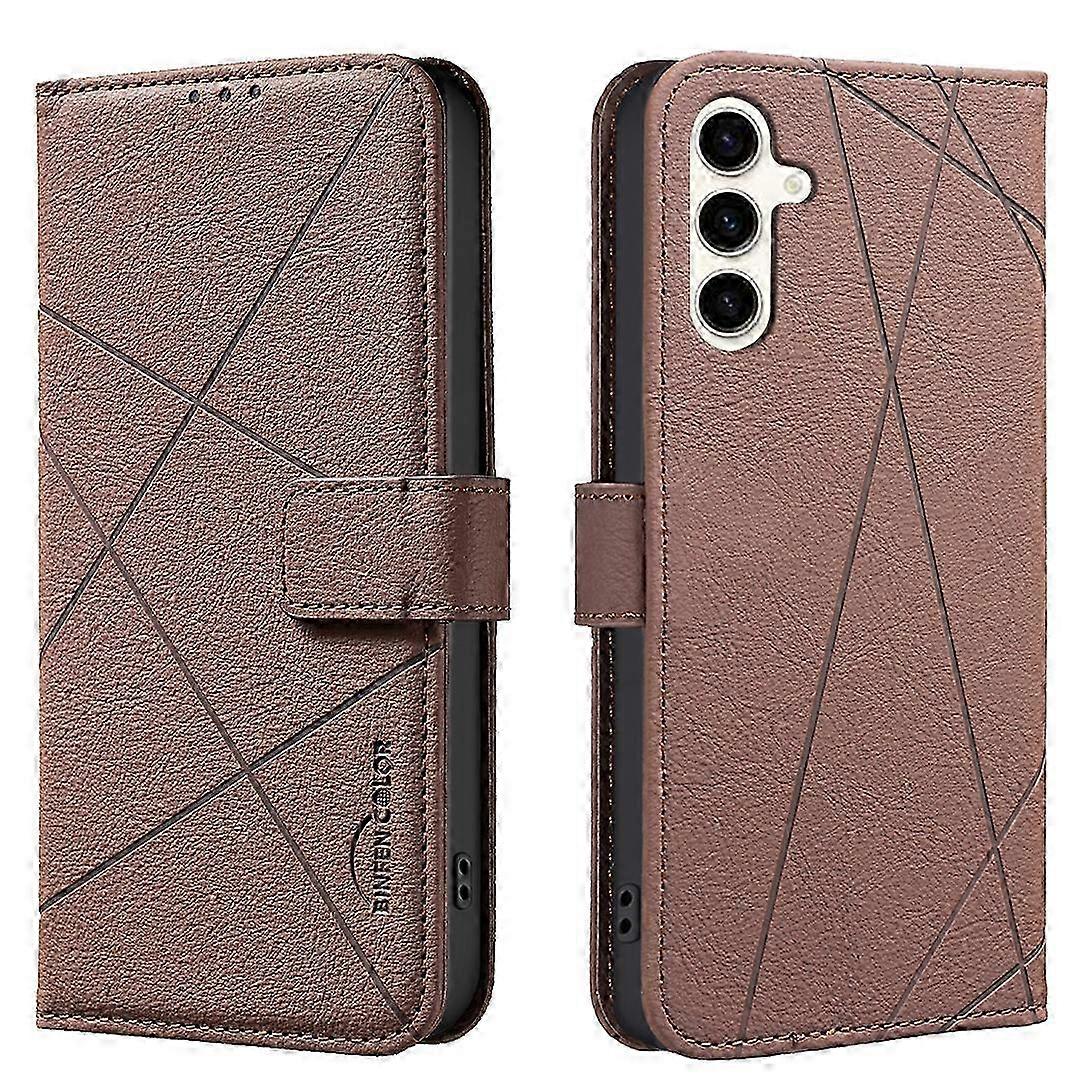 Lederhülle Für Galaxy S24/s25 Mit Rfid-schutzhülle Bf35 – Schutzhülle Mit Geometrischem Muster, Elegantem Und Robustem Design