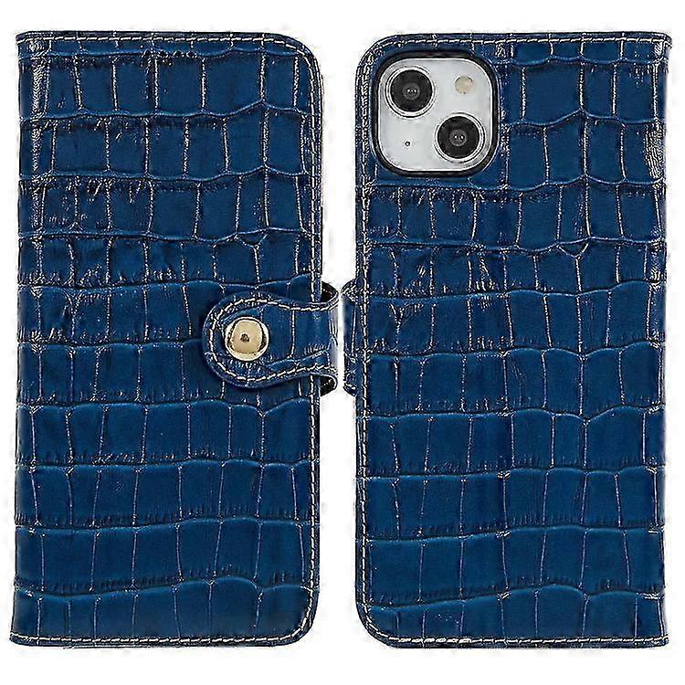 Echtlederhülle Für Iphone 14 Plus, Krokodilmuster, Rutschfeste Brieftaschenhülle Mit Standfunktion, Rundumschutz
