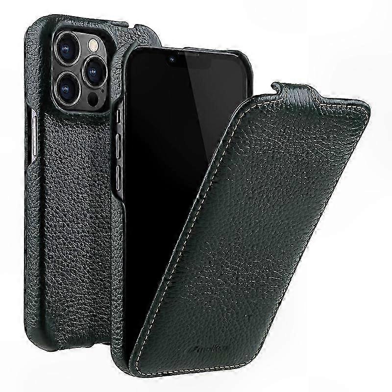 Iphone 12 Pro Hülle Aus Echtem Rindsleder, Vertikale Klappe Mit Litschi-effekt, Rundumschutz Mit Hochwertiger Haptik